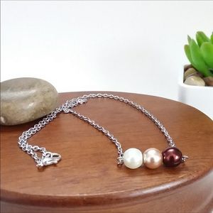 $5/30🔥🔥New Multicolor Faux pearl silver tone